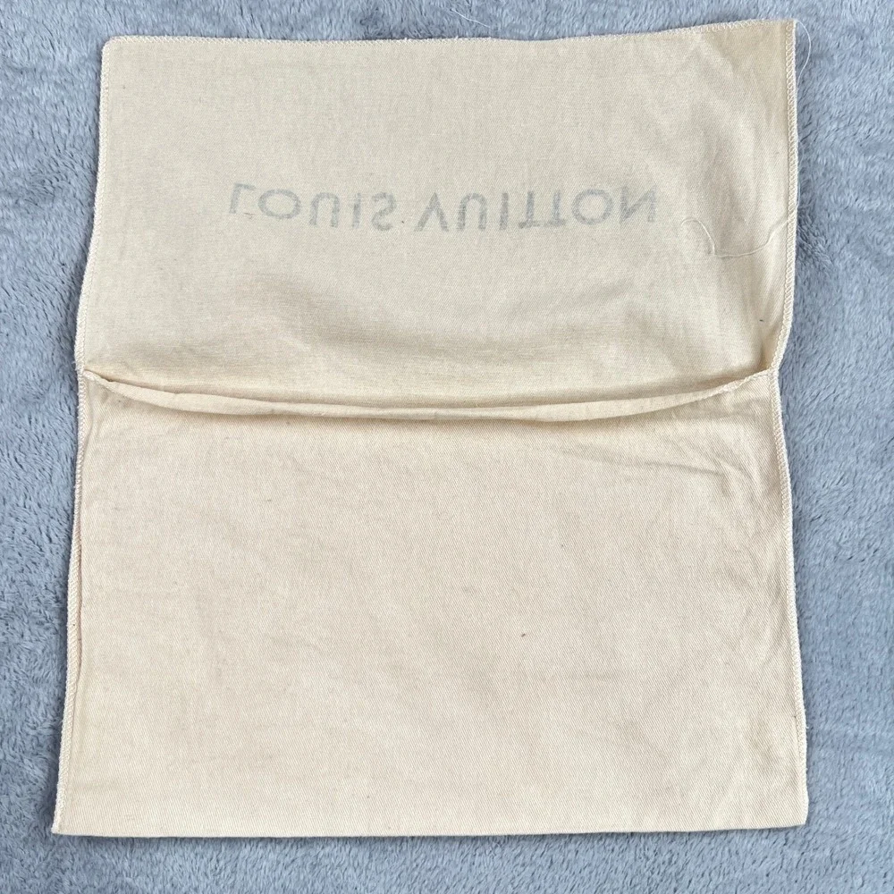 Louis Vuitton Original Cotton Flap Dust Bag 9.5x6 Tan Wallet Pouch Storage Bag